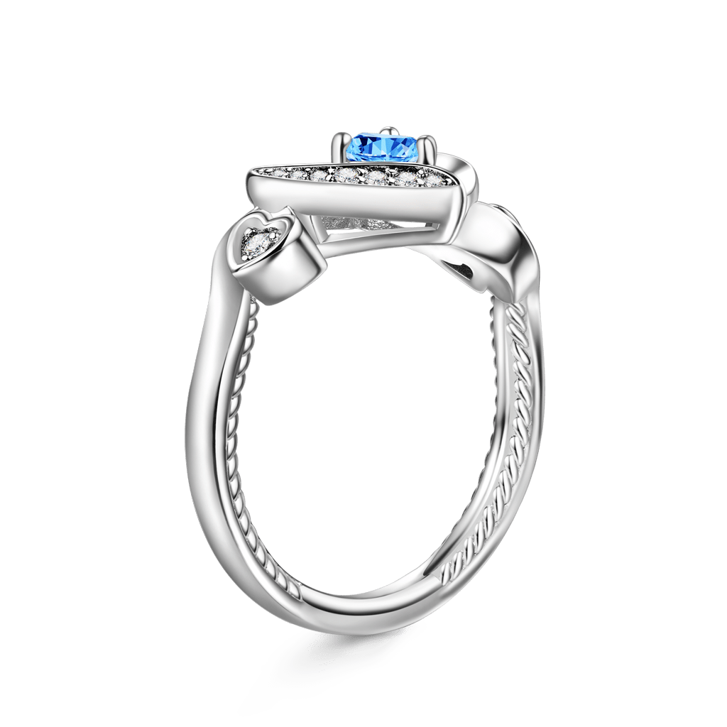 Gnoce Love Heart Round Cut Birthstone Ring_3