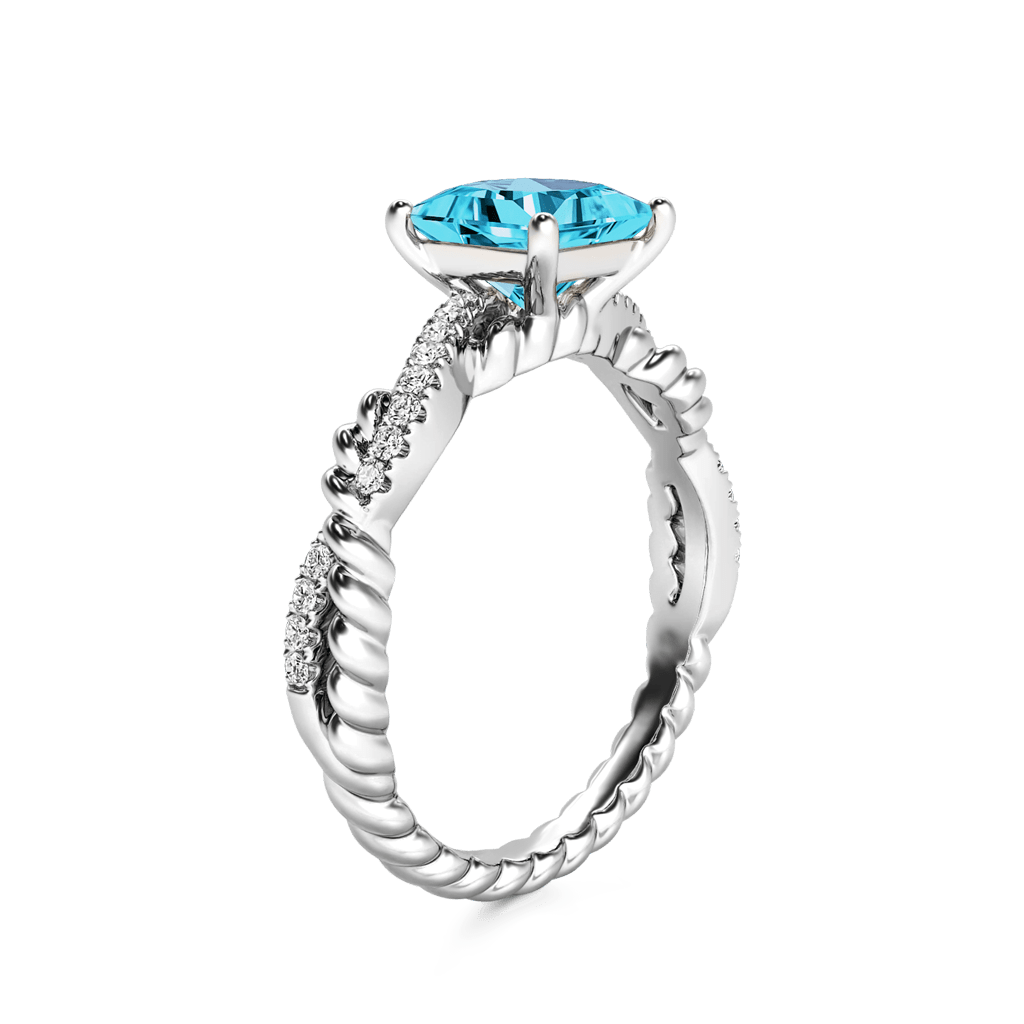 Gnoce Princess Cut Twisted Infinity Engagement Ring_5