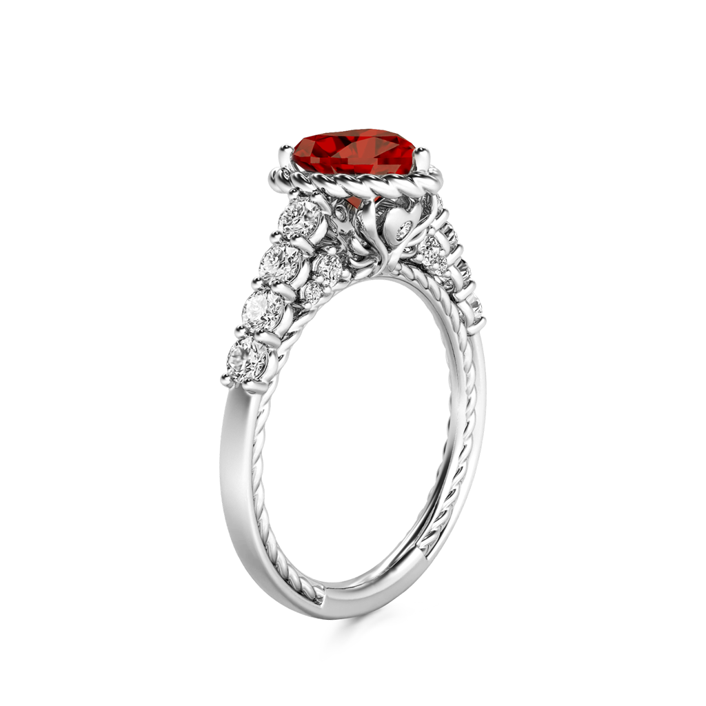 Gnoce Heart Vintage Cathedral Birthstone Engagement Ring_3