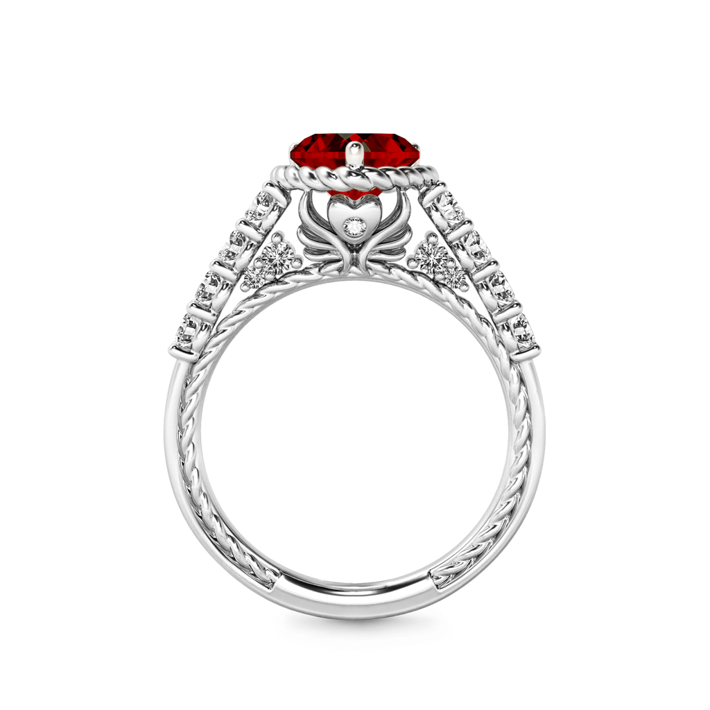 Gnoce Heart Vintage Cathedral Birthstone Engagement Ring_2