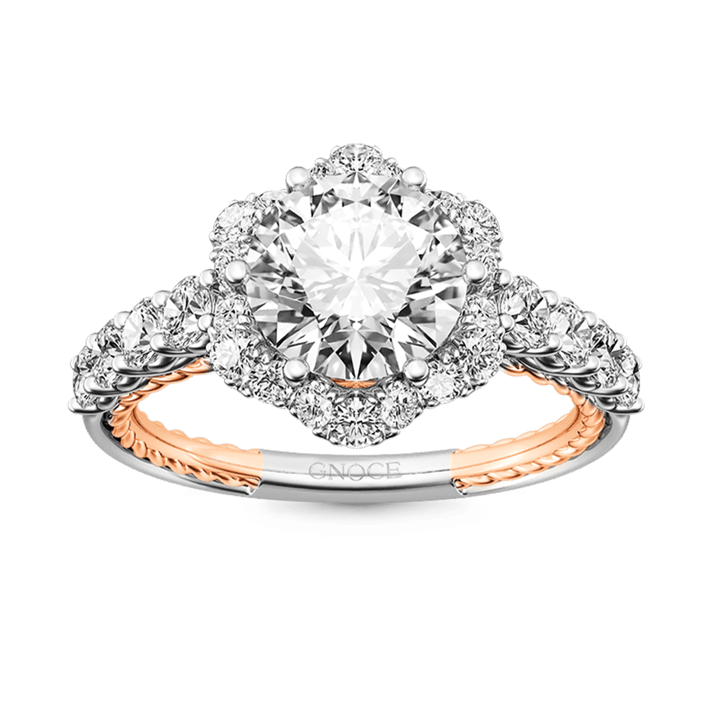 Gnoce Round Cut Cluster Vintage Engagement Ring_1