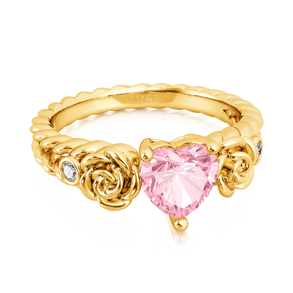 Gnoce Heart Rose Flower Engagement Ring_4