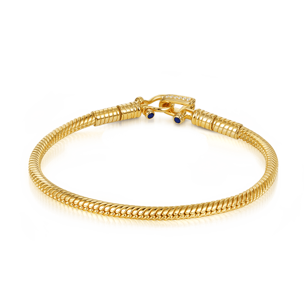 Gnoce Foldover Buckle Basic Snake Chain Bracelet_2