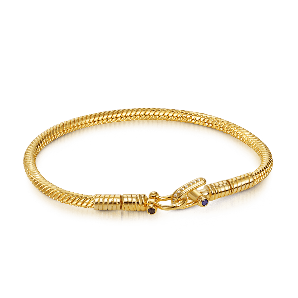 Gnoce Foldover Buckle Basic Snake Chain Bracelet_1