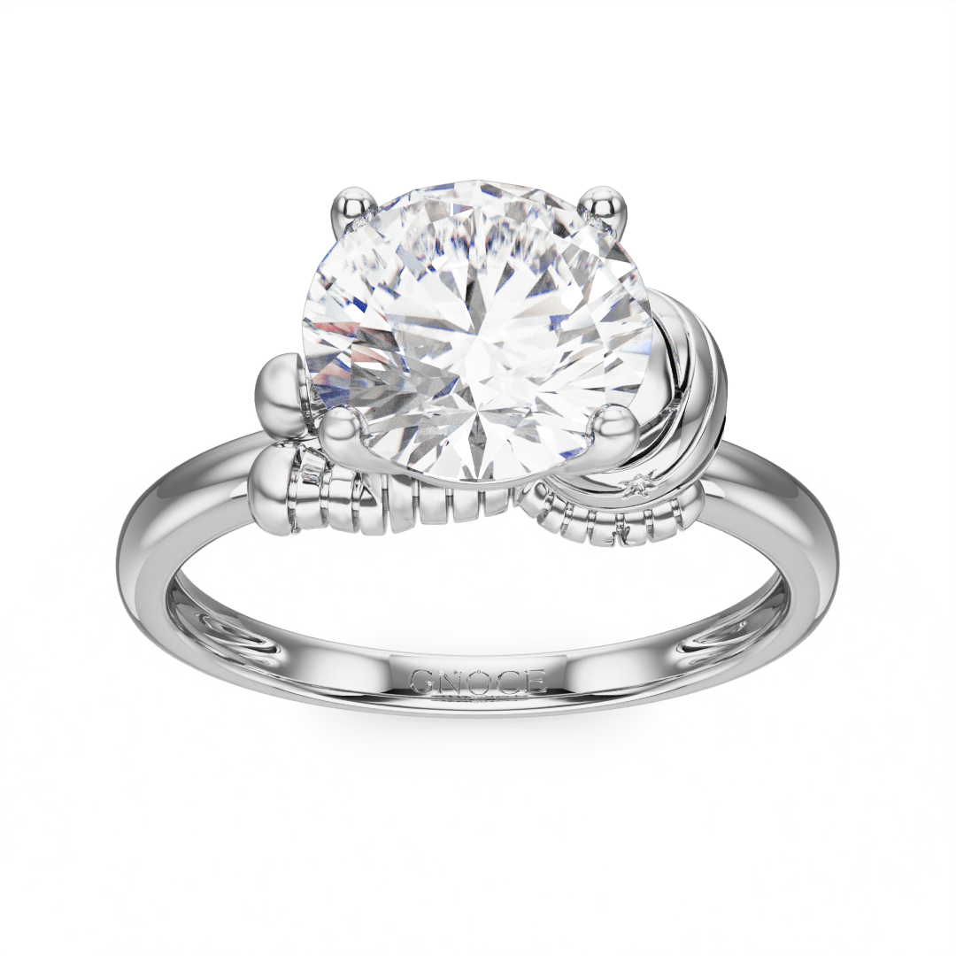 Gnoce Mummy Embraces Moissanite Round Cut Ring_2