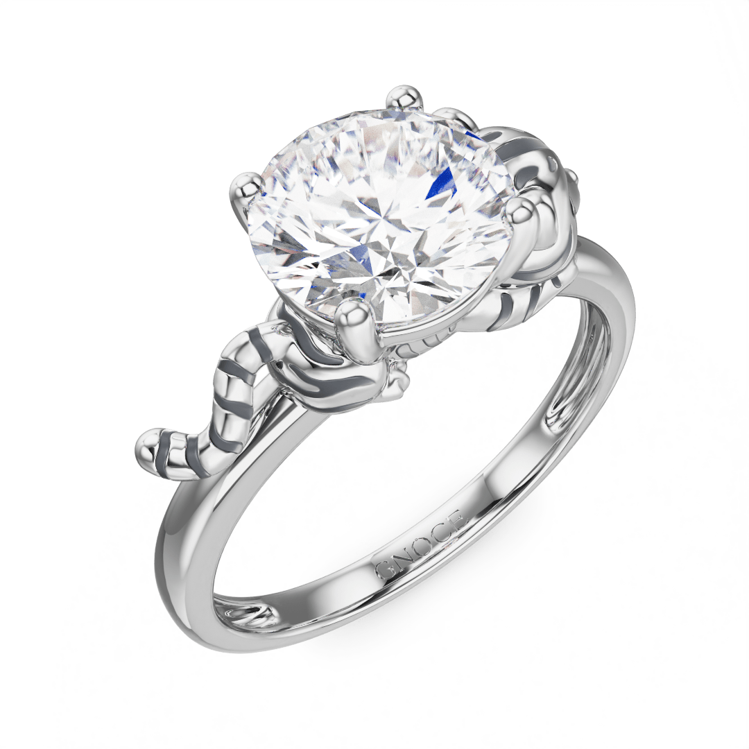 Gnoce White Tiger Embraces Moissanite Round Cut Ring_3