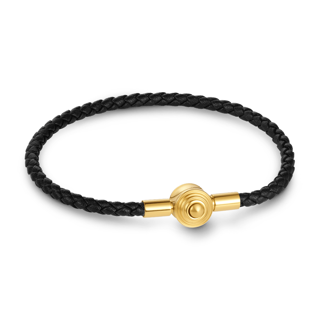 Gnoce Black Threaded Snap Basic Bracelet with 2 Pieces of Stoppers_1