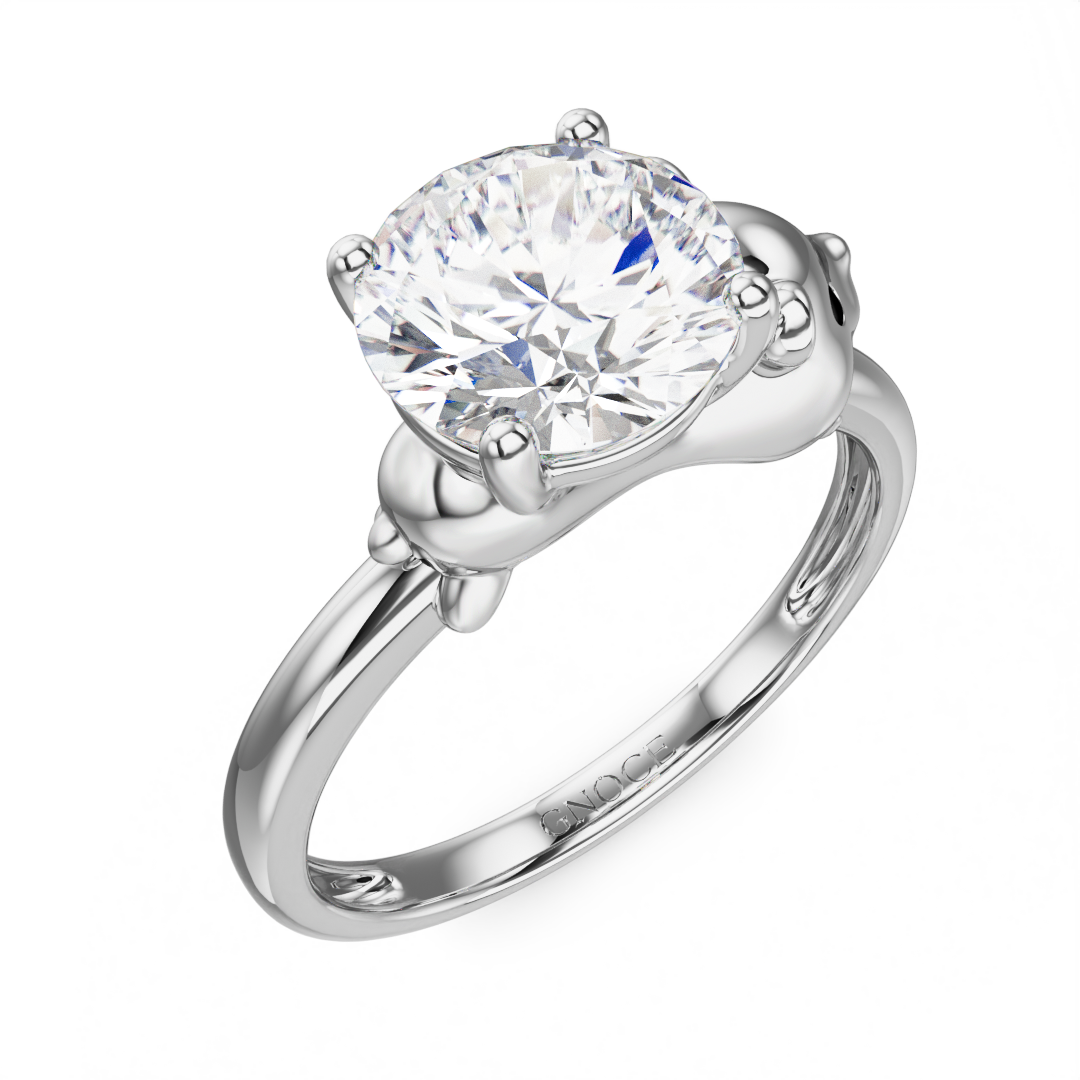 Gnoce Hamster Embraces Moissanite Round Cut Ring_3