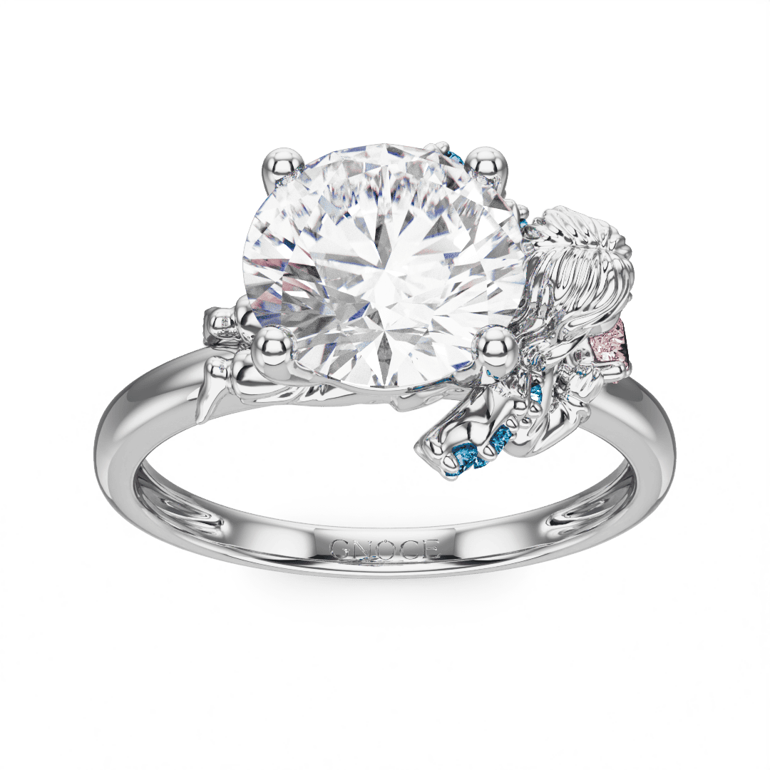 Gnoce Angel Embraces Moissanite Round Cut Ring_2