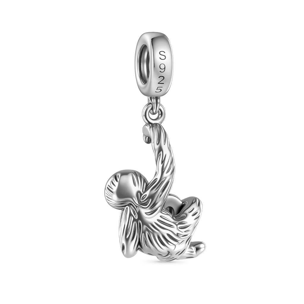 Gnoce Sloth Embrace Moonstone Pendant Dangle Charm_5