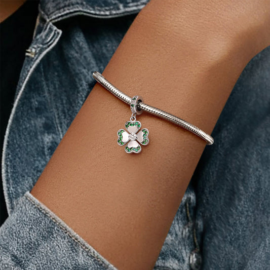 Gnoce Lucky Four-leaf Clover Pendant Dangle Charm_2