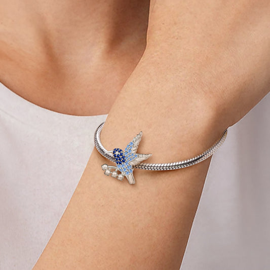 Gnoce Hummingbird Charm Platinum-plated Silver Blend_2