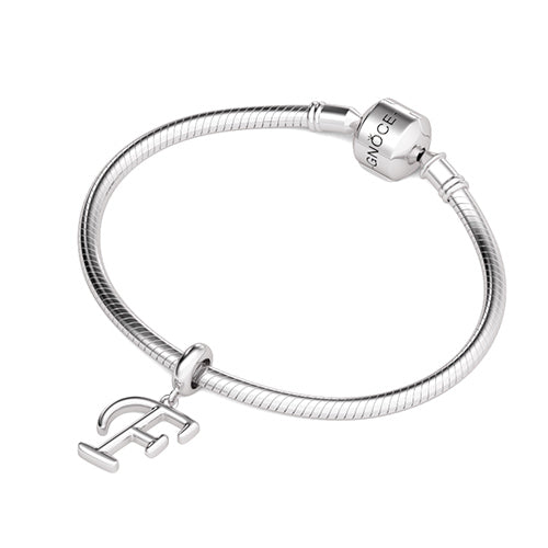 Gnoce "Forever Young" Letter F 925 Sterling Silver Dangling Charm Great for Bracelet, Choker, Necklace_3