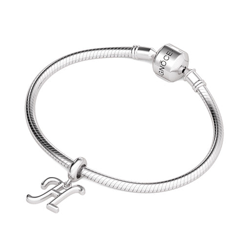 Gnoce "Think Happy, Be Happy " Letter H 925 Sterling Silver Dangling Charm Great for Bracelet, Choker, Necklace_3