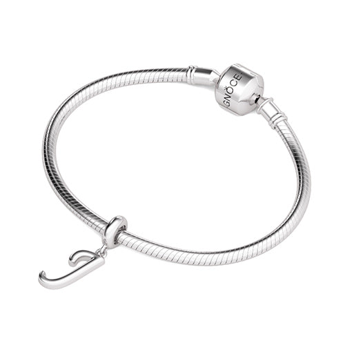 Gnoce "Joyful Day" Letter J 925 Sterling Silver Dangling Charm Suit for Bracelet, Choker, Necklace_3