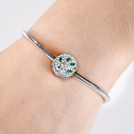 Gnoce "My Family Tree Tells a Rich Story " 925 Authentic Sterling Silver Family Tree Magnetic Locket Photo Charms for Family/ Mother / Father Present_3