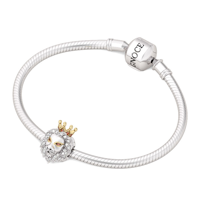 Gnoce "King of the Forest" 925 Sterling Silver 2-Tone Awe-inspiring Lion Charm_3