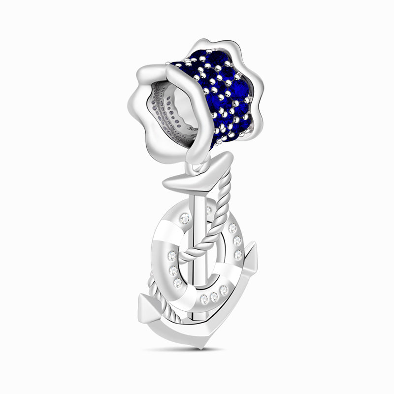 Gnoce "Seaside theme Anchor" 925 Sterling Silver My Adventure Journey Dark Sapphire CZ Stones Anchor Charm_2