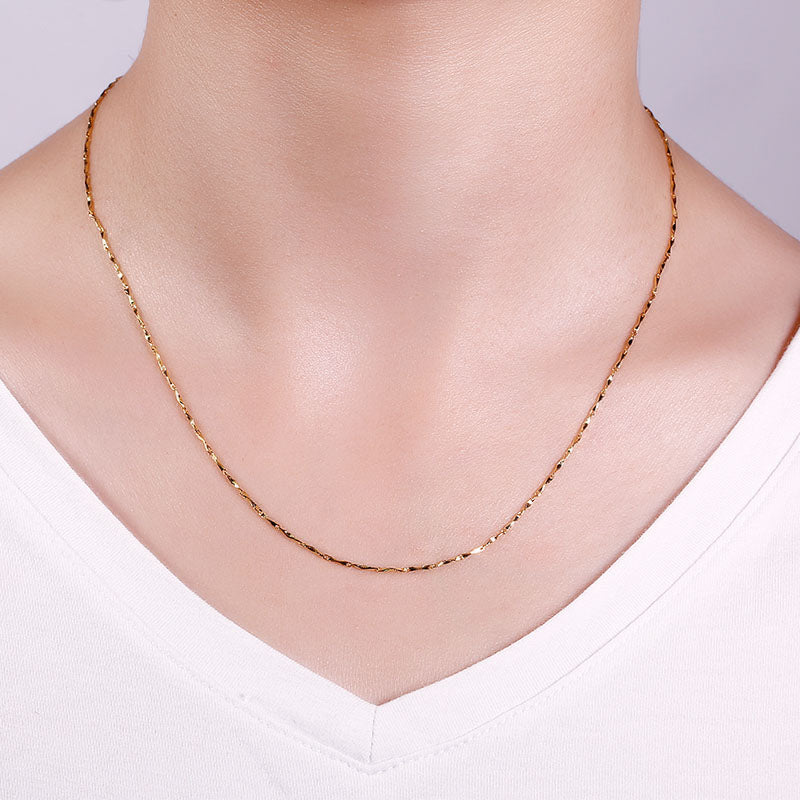 Gnoce "Special Love for You Special" 925 Sterling Silver with Gold/Rose Gold Plating for Adding A Pendant or Charm Gold Rolo Link Chain Necklace_3