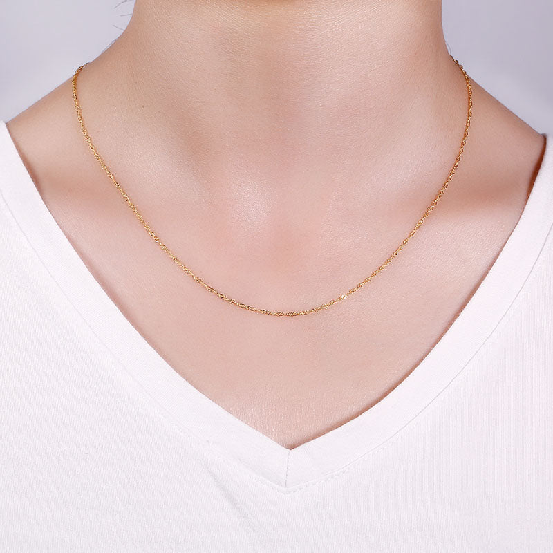 Gnoce "Endless Rode for Happiness" 925 Sterling Silver Gold/Rose Gold Plating for Adding A Pendant or Charm Bead Gold Chain Necklace_3