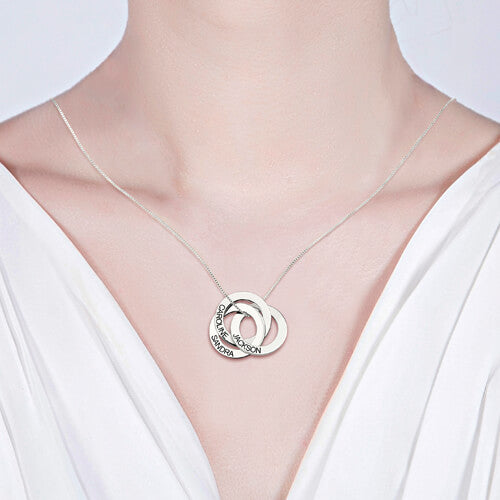 Gnoce "We Are Together" Engraved Russian Ring Necklace Sterling Silver_5