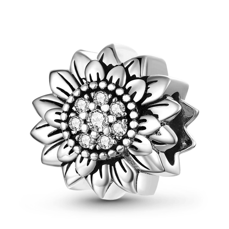 Sunflower Charm Bead Sterling Silver_1