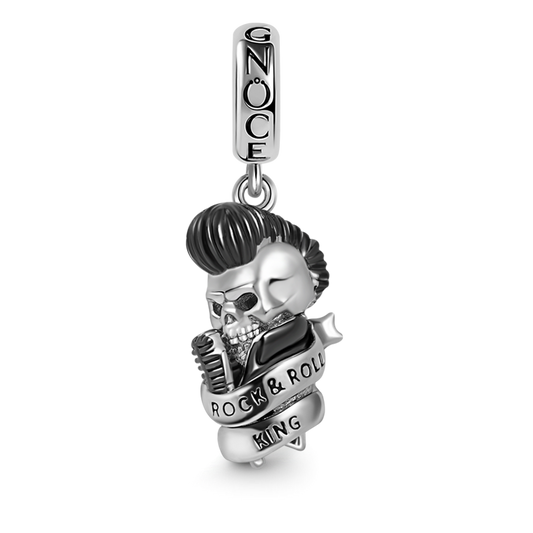 Skully Singing Man Pendant Dangle Charm 925 Sterling Silver_1