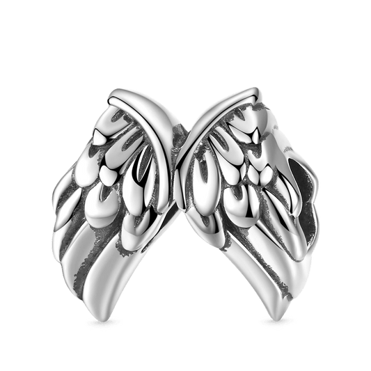 Retro Guardian Wings Charm Bead 925 Sterling Silver_1