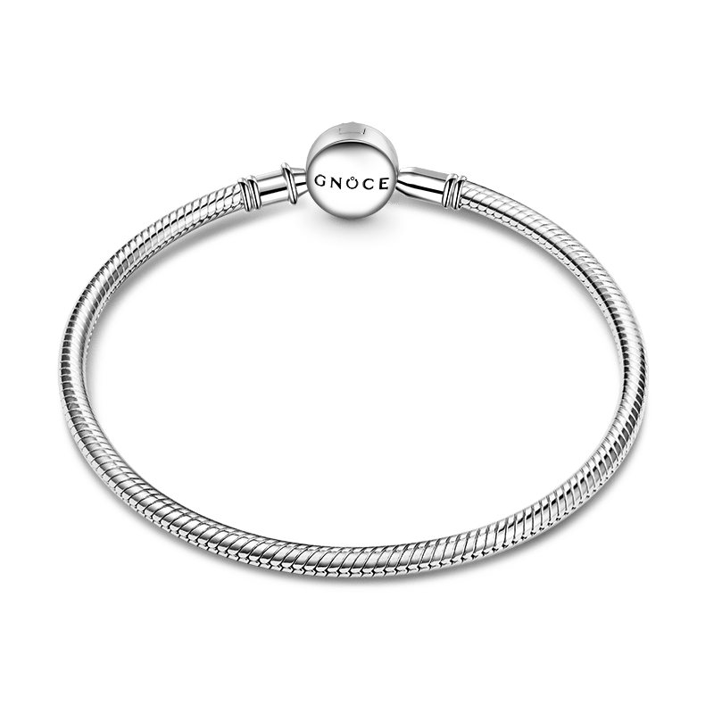 Gnoce Sparkling Floral Basic Snake Chain Bracelet_2