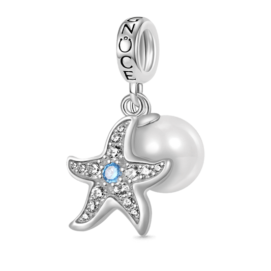 Gnoce Starfish Pearl Double Pendant Dangle Charm_1