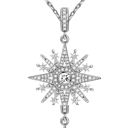 Gnoce "Royalty Star" Necklace Sterling Silver Adjustable Length_1