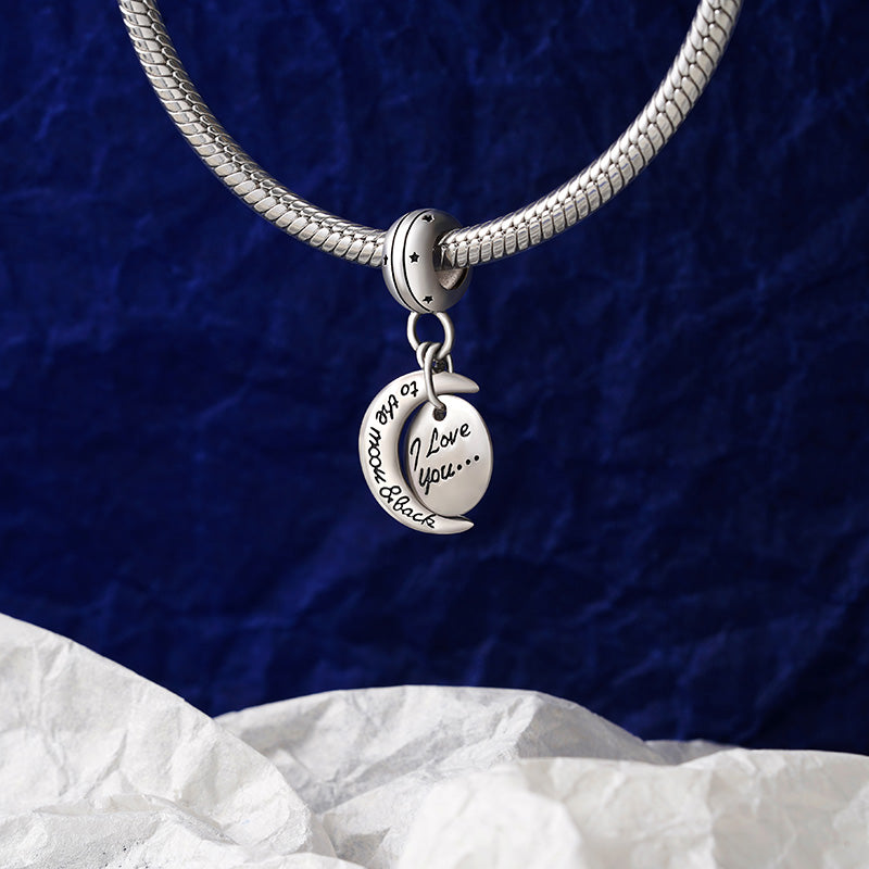 Gnoce "I Love You To The Moon & Back"  925 Sterling Silver Bead Charm_3