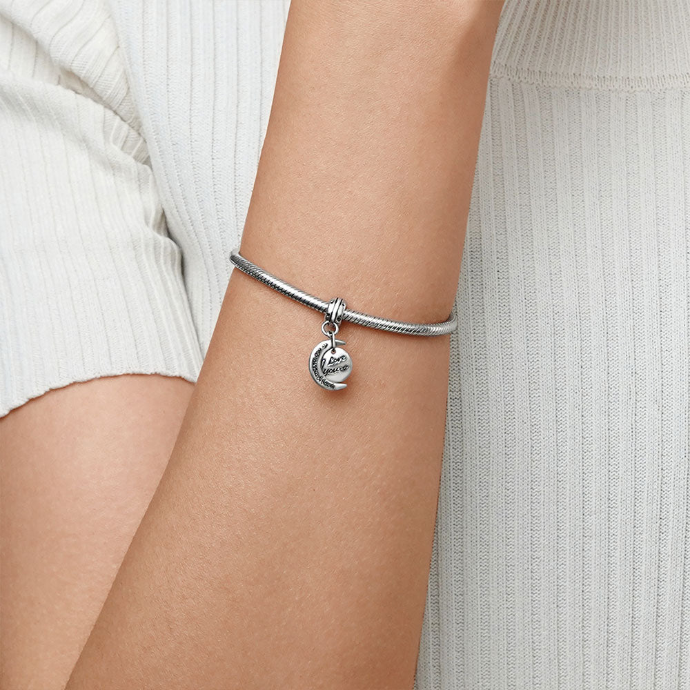 Gnoce "I Love You To The Moon & Back"  925 Sterling Silver Bead Charm_5