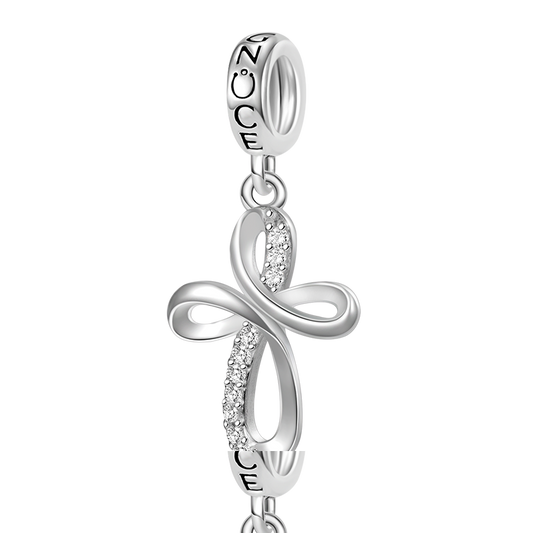 Gnoce Eternal Ribbon Cross Pendant Dangle Charm_1