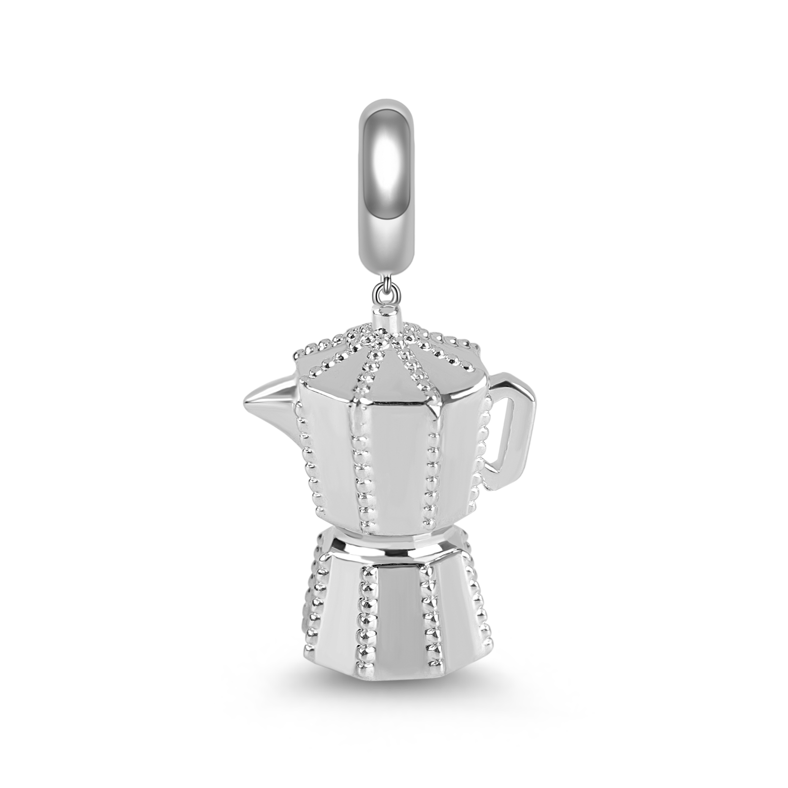 Gnoce "Always Be Energetic" Creative Sterling Silver Coffee Pot Charms Pendant for  Bracelet or Necklace_1