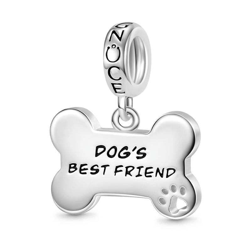 Gnoce Dog Loves Bone Engravable Pendant Dangle Charm_2