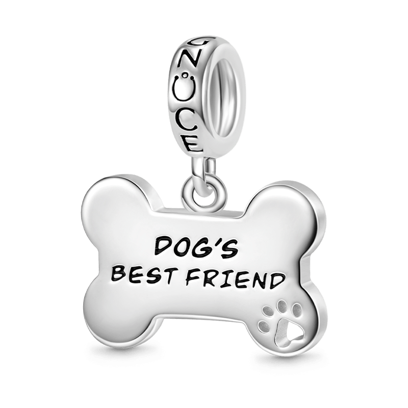 Gnoce Dog Loves Bone Engravable Pendant Dangle Charm_2