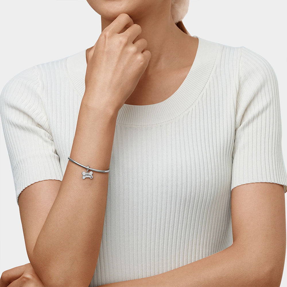 Gnoce Dog Loves Bone Engravable Pendant Dangle Charm_10