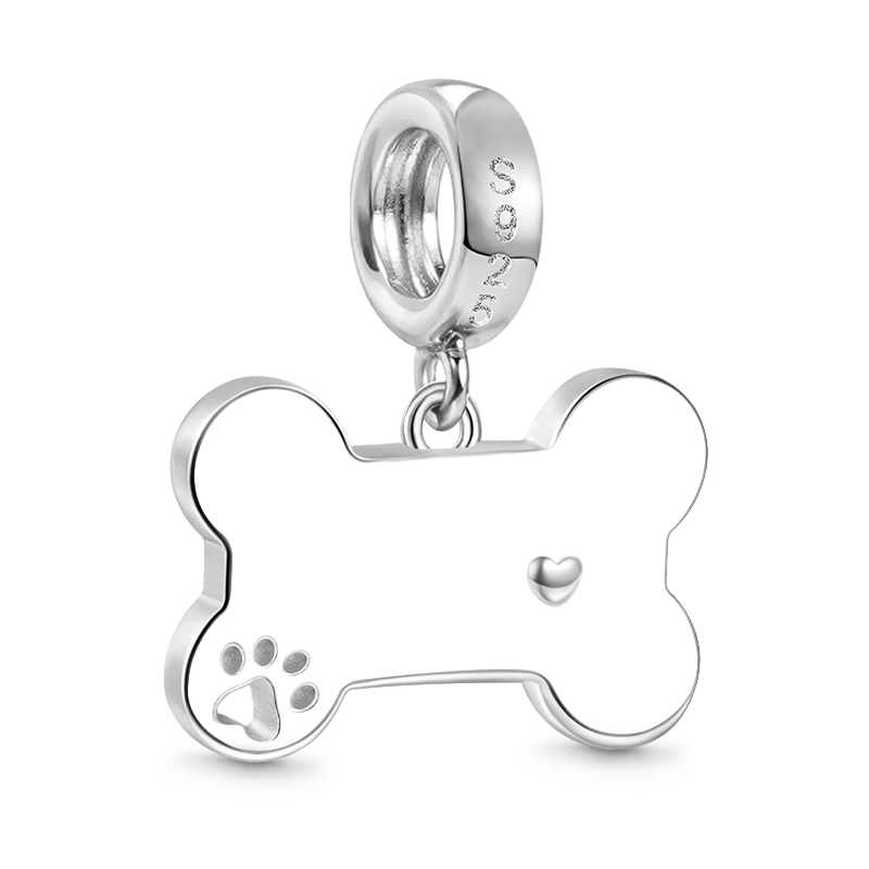Gnoce Dog Loves Bone Engravable Pendant Dangle Charm_3