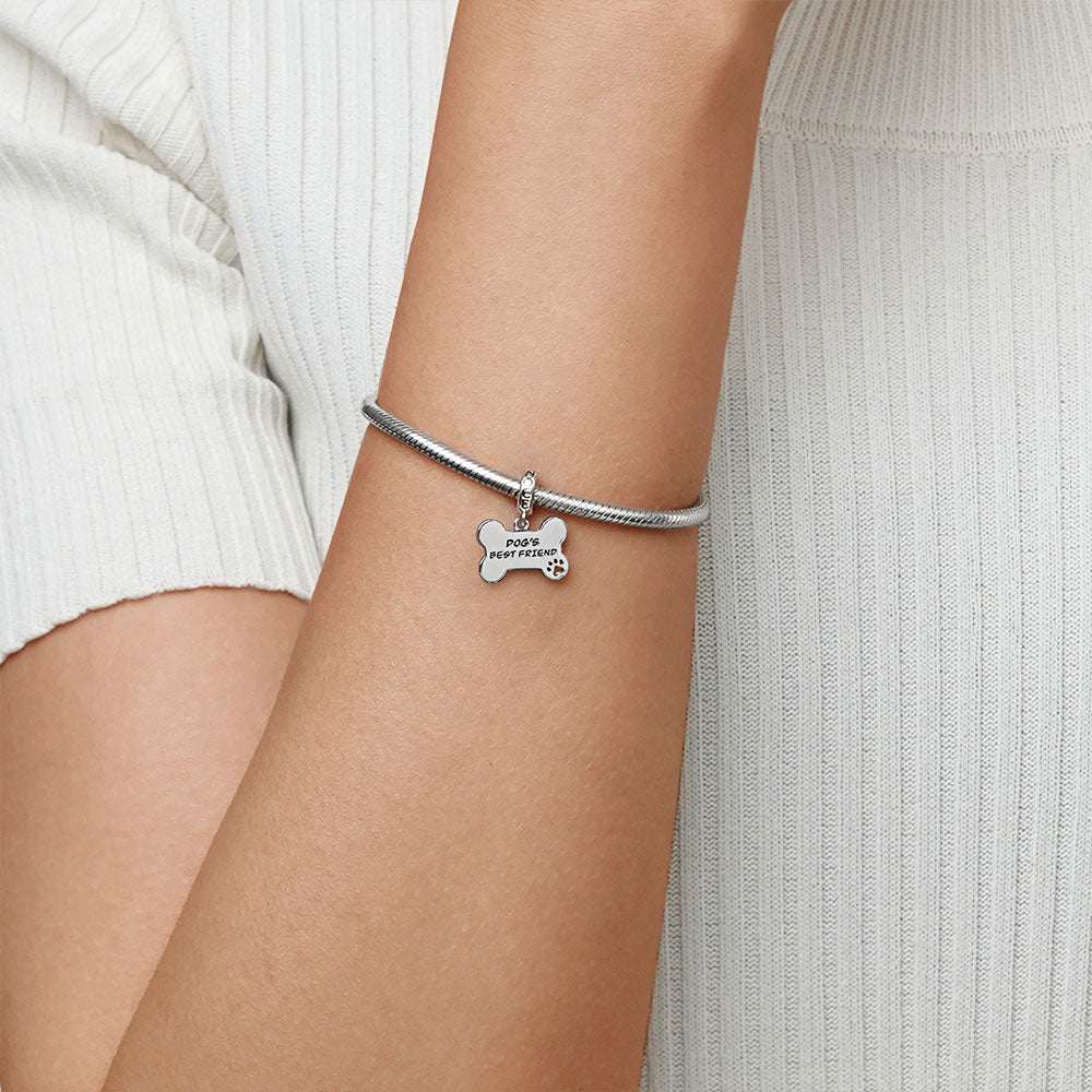 Gnoce Dog Loves Bone Engravable Pendant Dangle Charm_6