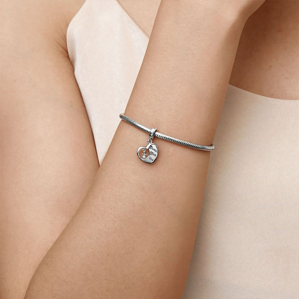 Gnoce "Always with you " Angel Heart Pendant Dangle Charm_7