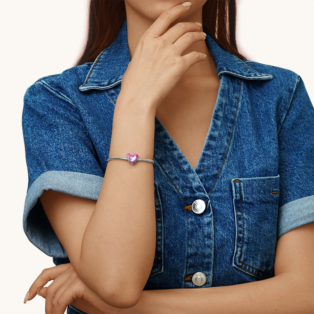 Gnoce “You Had The Power All Along My Dear” Pink&Purple Heart Charm_3