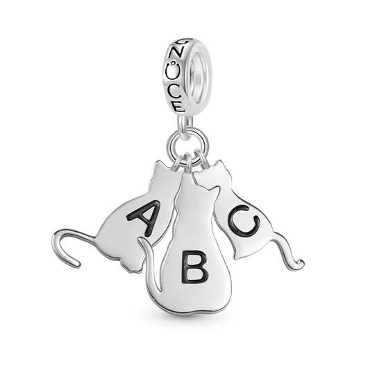 Gnoce Multi-pet Letters Personalized Cat Pendant Dangle Charm_1