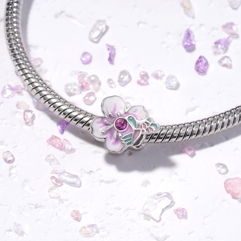 Gnoce Hummingbird Flower Charm_3