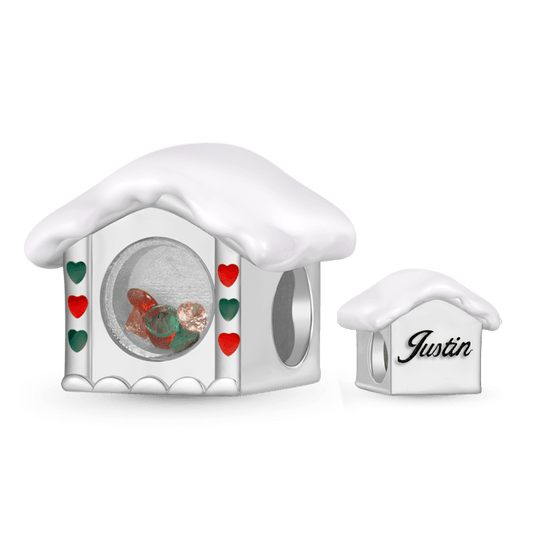 Gnoce Christmas Clear Candy House Engraved Charm_1