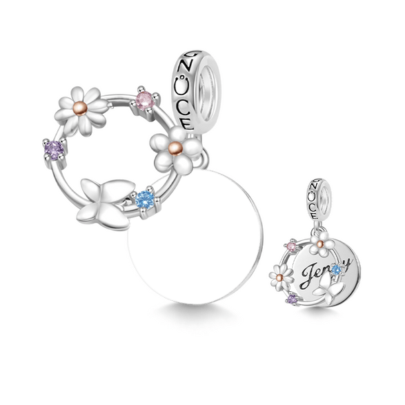 Gnoce Colgante Mariposa Grabable con Nombre Guirnalda