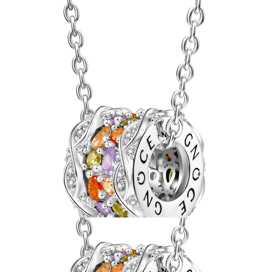 Gnoce Colorful Gemstone Infinite Love Pendant Necklace_1