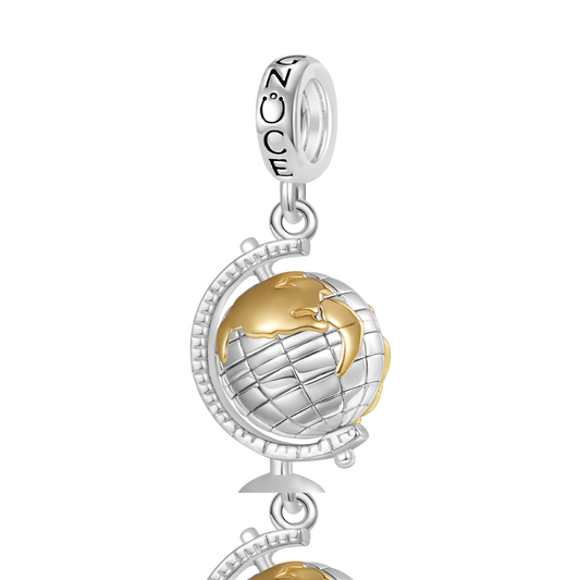 Gnoce Spinning World Globe Pendant Dangle Charm_1