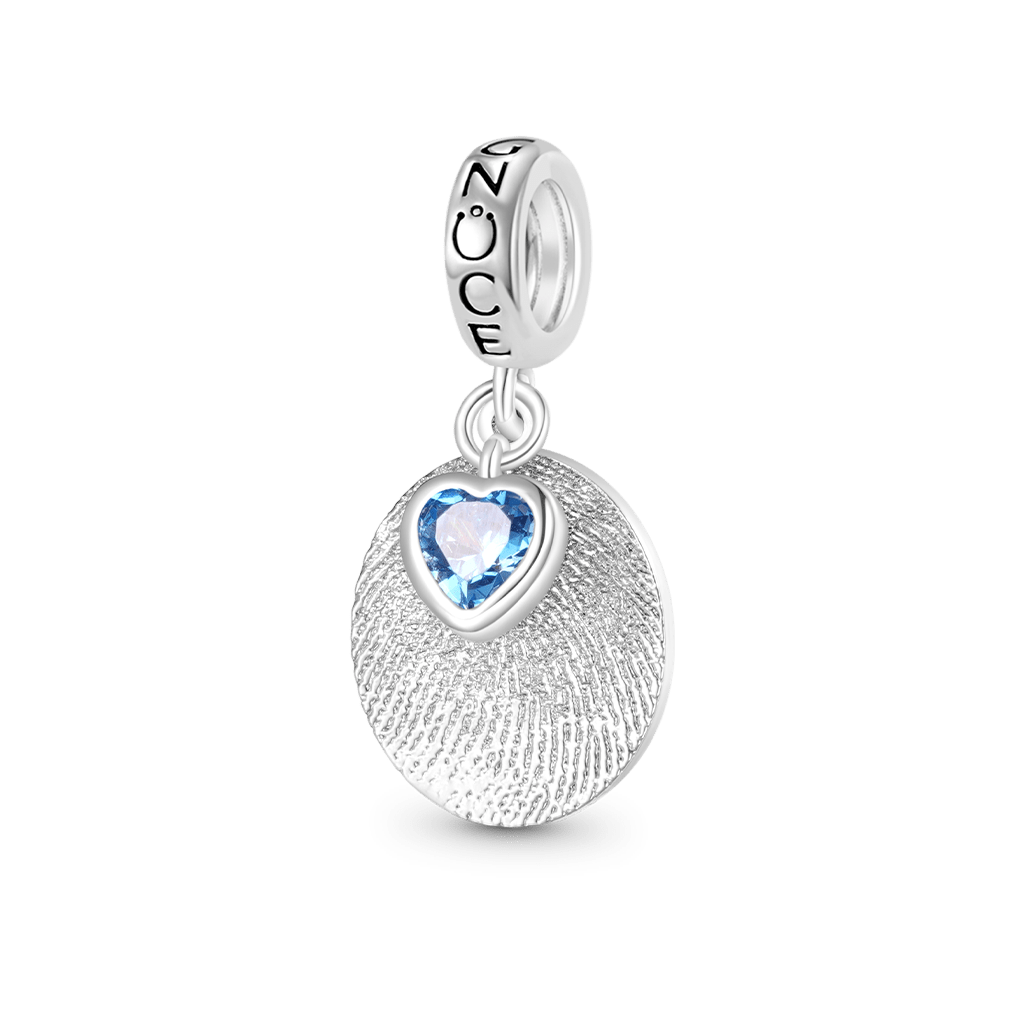Gnoce Personalized Fingerprint Birthstone Pendant Dangle Charm_2