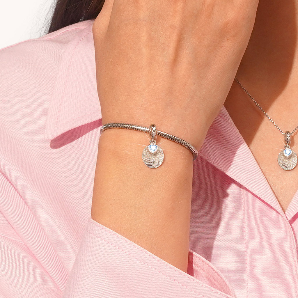 Gnoce Personalized Fingerprint Birthstone Pendant Dangle Charm_4